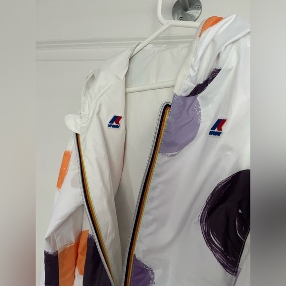 K Way Kids polka dot-print hooded jacket Sz. 10 white - Picture 3 of 7